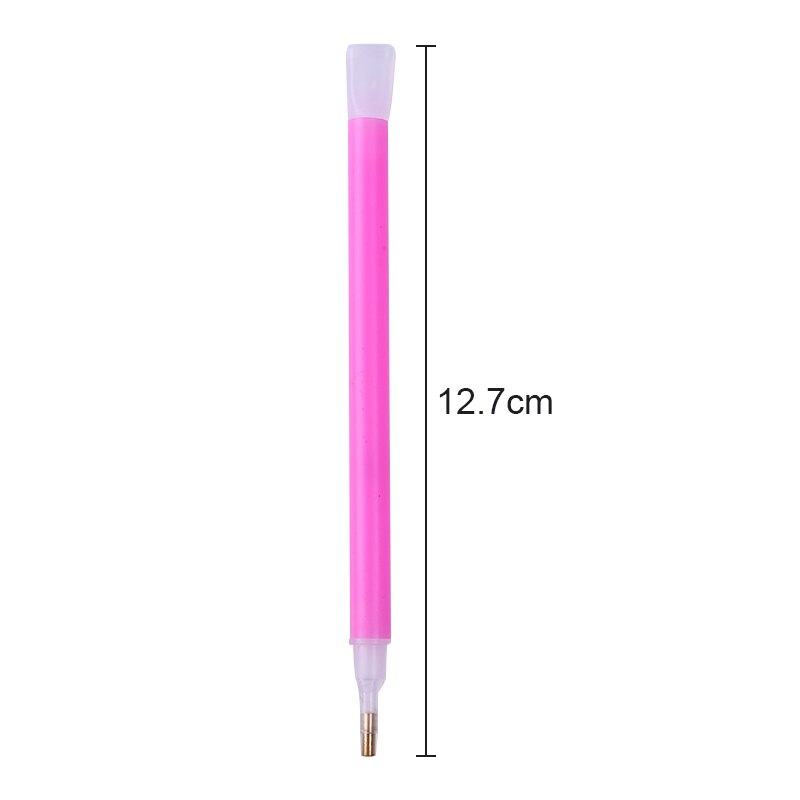 5Pcs Dual-Ended Nail Rhinestone Picker Set Roze Gem Picker Pen Puntjes Manicure Professionele Nail Art Tool