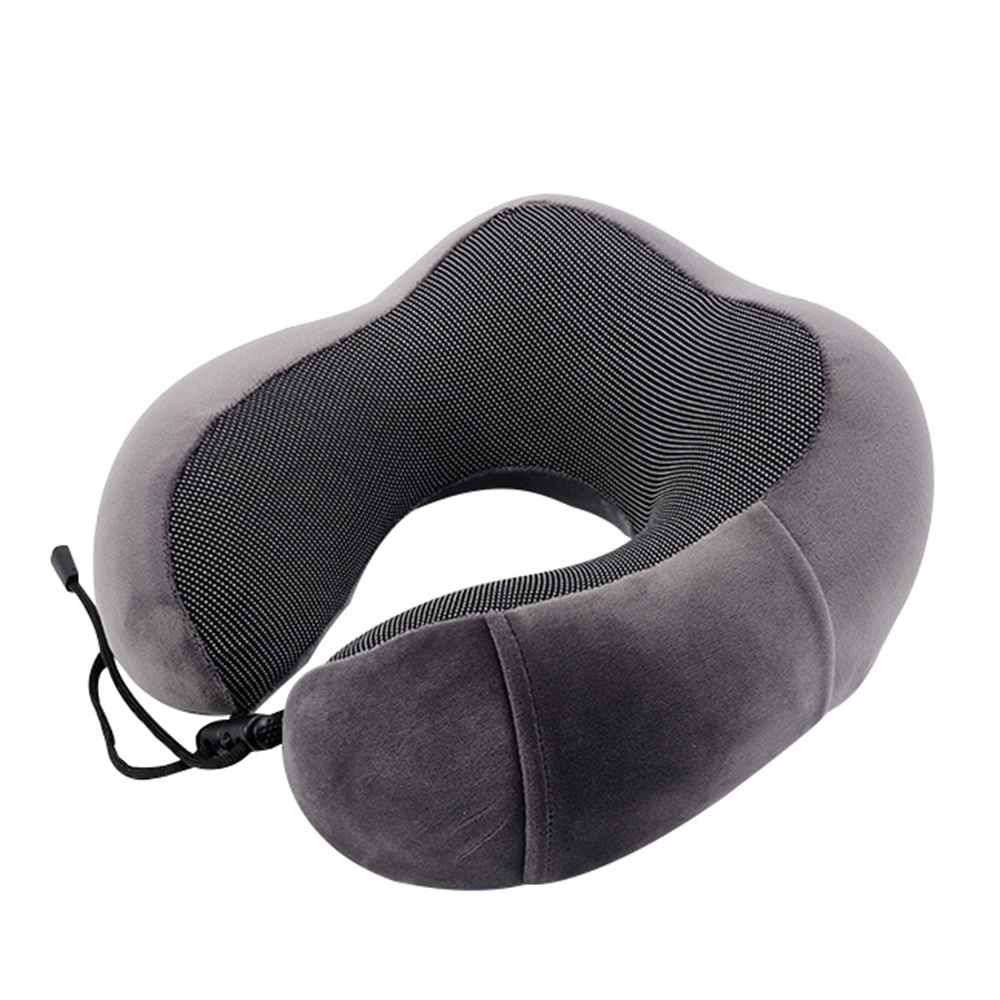 Voyage U forme oreiller cou mémoire mousse oreiller coussin bureau sieste oreillers pour sommeil pour avion voiture vol tête menton Support: Dark Gray