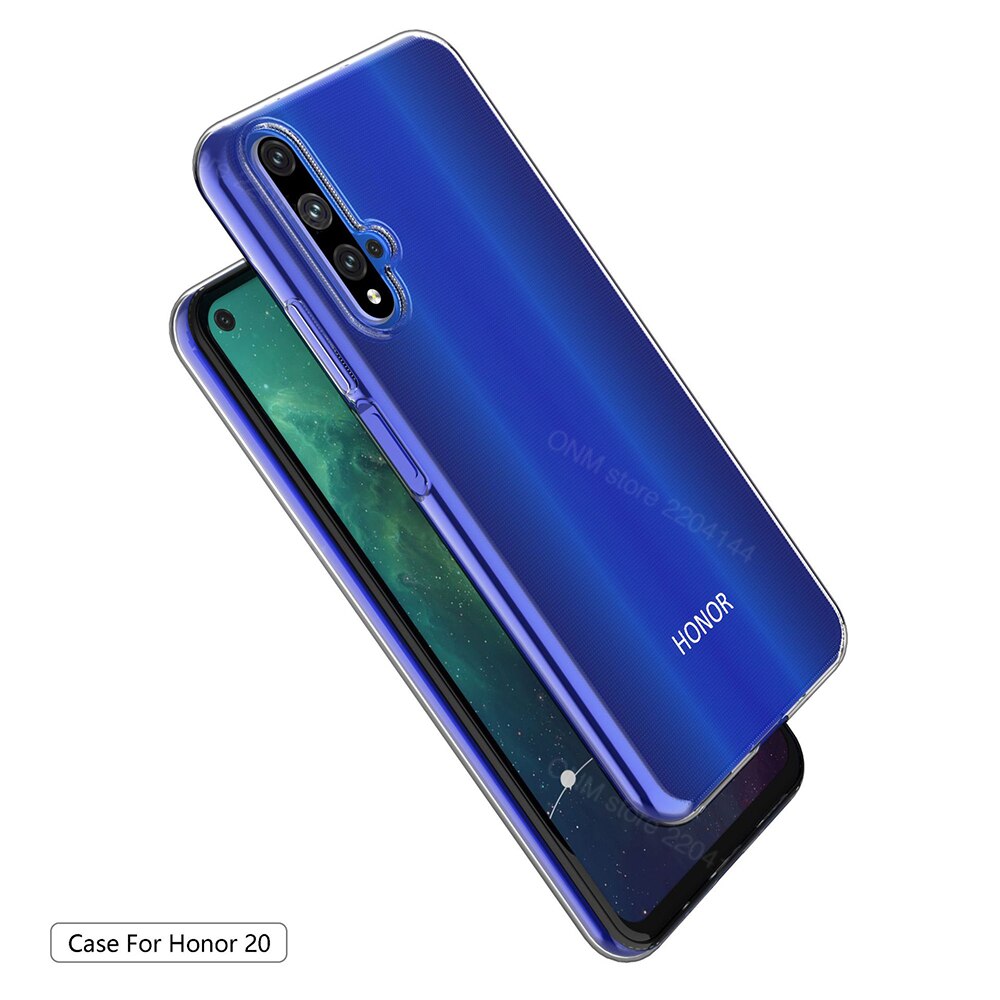 Capinha para huawei honor 20 tpu silicone claro cabido pára-choques caso macio para huawei honor 20 transparente capa traseira