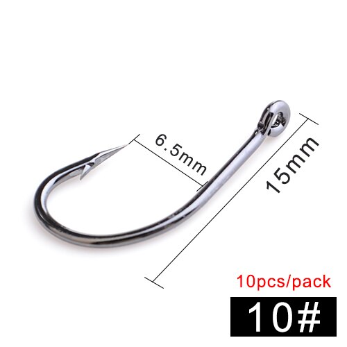 20pcs High Carbon Steel Europe Carp Fishing Hooks With Ring 1/2/4/6/8/10# Matte Black Barbed Single Fishhooks Freshwater: size 10