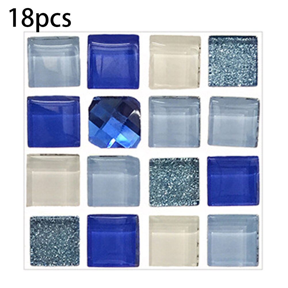 18Pcs Tile Stickers Living Room Wall Self-Adhesive Matte Mosaic Tile Sticker Decals Kitchen Bathroom Decorative Wall Stickers
