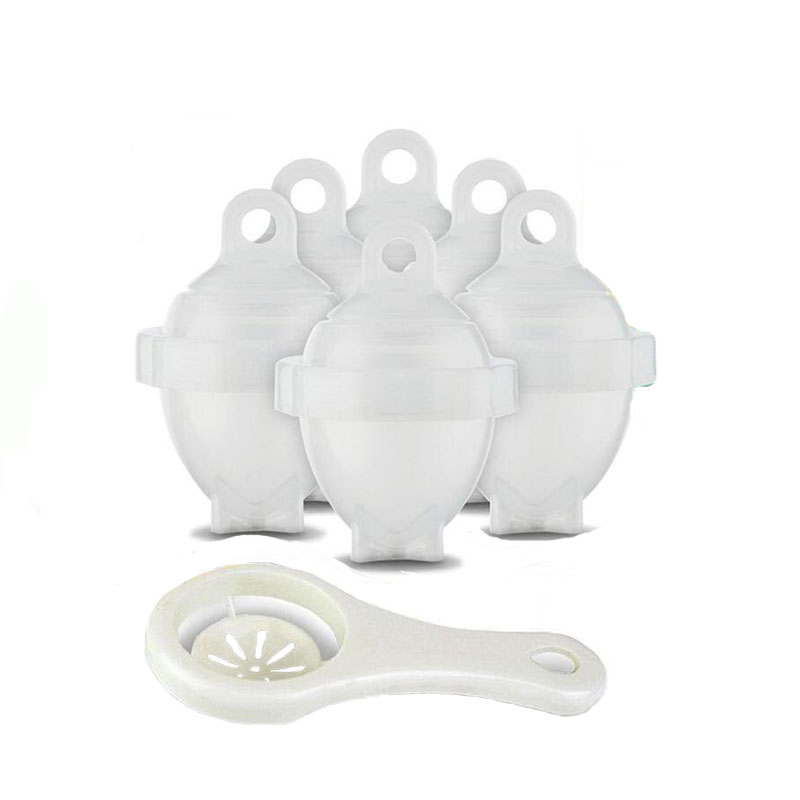 6 stuks/set eierkokers/hardgekookte eierenkoker zonder schaal omeletvormpjes + eierscheider keuken kookgereedschap: Default Title