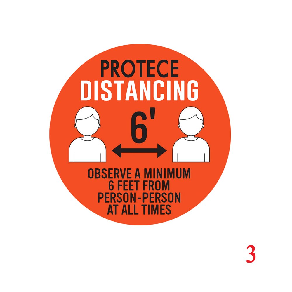 Social Distancing Floor Sticker Indoor Outdoor Ground Sticker Safety Floor Sign Decal Sticker Protece distancing Stickers: 3