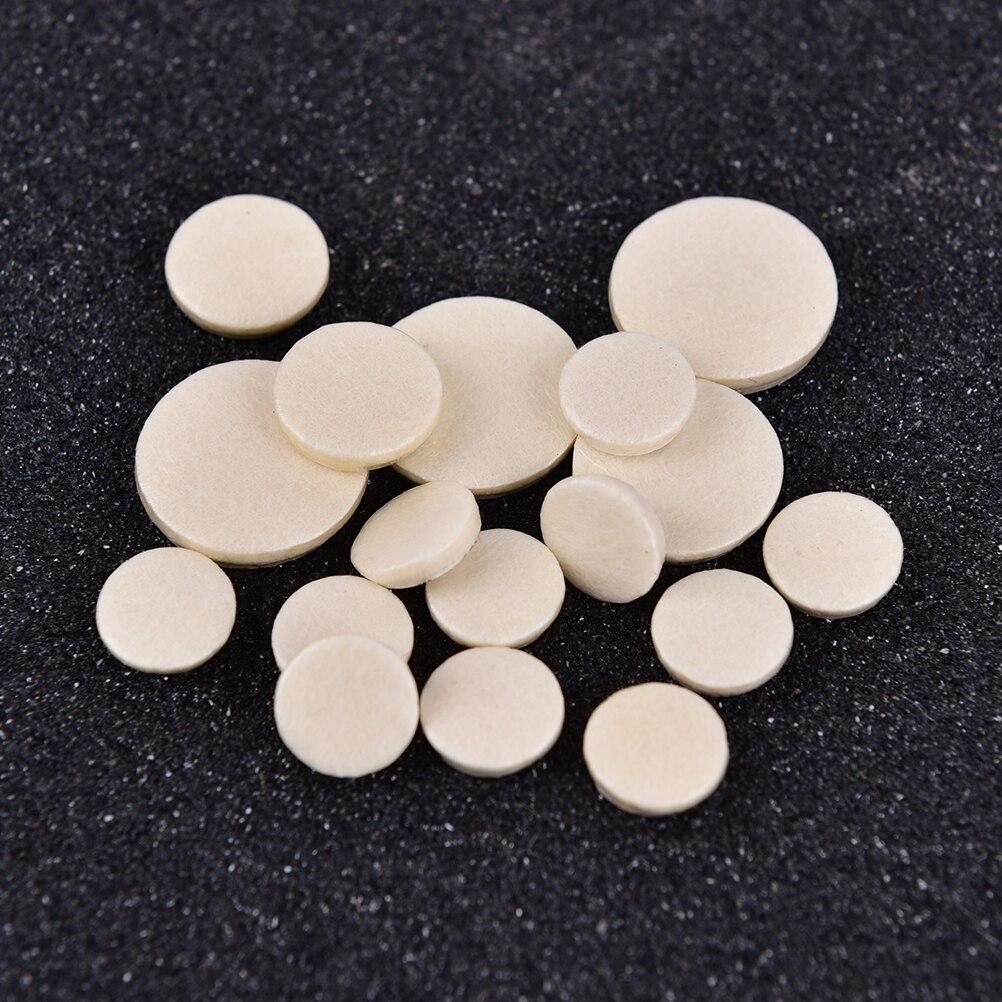 17Pcs Klarinet Leren Pad Key Pads Witte Muzikale Houtblazers Wind Muziek Instrument Vervanging 17.2Mm 15.3Mm 11.8Mm 10Mm Wit