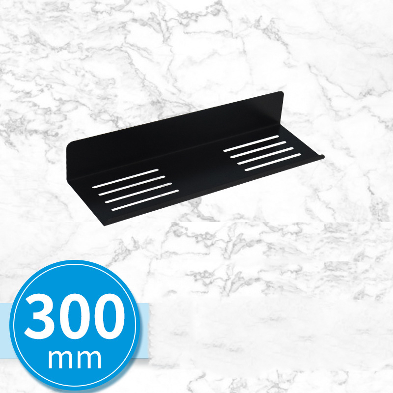 30-50cm Bathroom Shelf Stainless Steel Wall-Mounted Faucet Mirror Front Shelves Punch-free Cosmetic Storage Shelf Accessories: 30 black