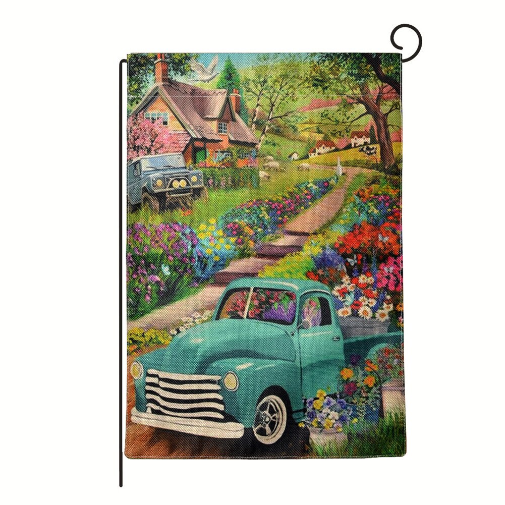 2pcs Autumn Welcome Yard Signs Garden Flags Pumpkins Sunflowers Decor Banners Farmhouse Seasonal Outdoor Yard Decorative Flags: Style4