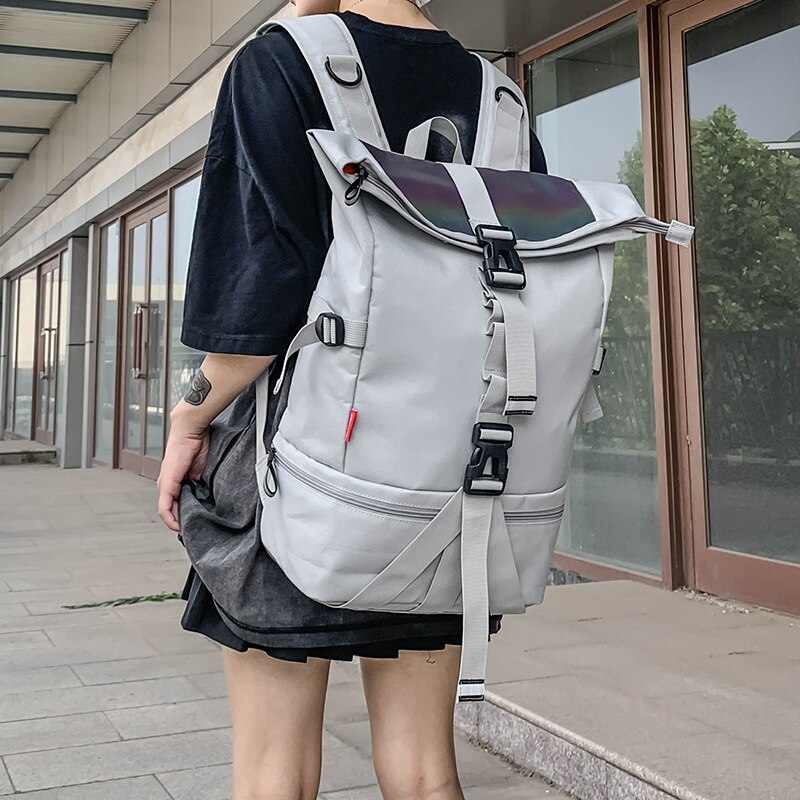 Multifunction Outdoor Men's Gym Bags Basketball Backpack School Bags Rugby Sports Hiking Bag Youth Soccer Bag: Style2 White