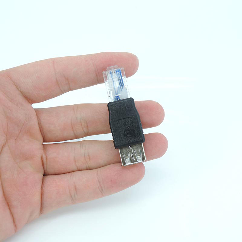 Ethernet to USB female Adapter RJ45 Ethernet Male to USB Female Converter 10Mb/100Mbs Network Connector for Laptops Computers