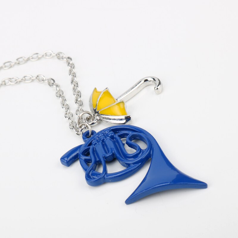 MQCHUN FANTASY universo HIMYM come I Met tuo madre ombrello giallo madre collana con pendente in corno francese blu regalo di alta qualità