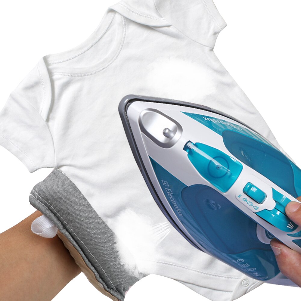 Portabe håndholdt mini-strygepude anti-damphandsker til tøjbeklædning t-shirts ærme strygebræt holder varmebestandig