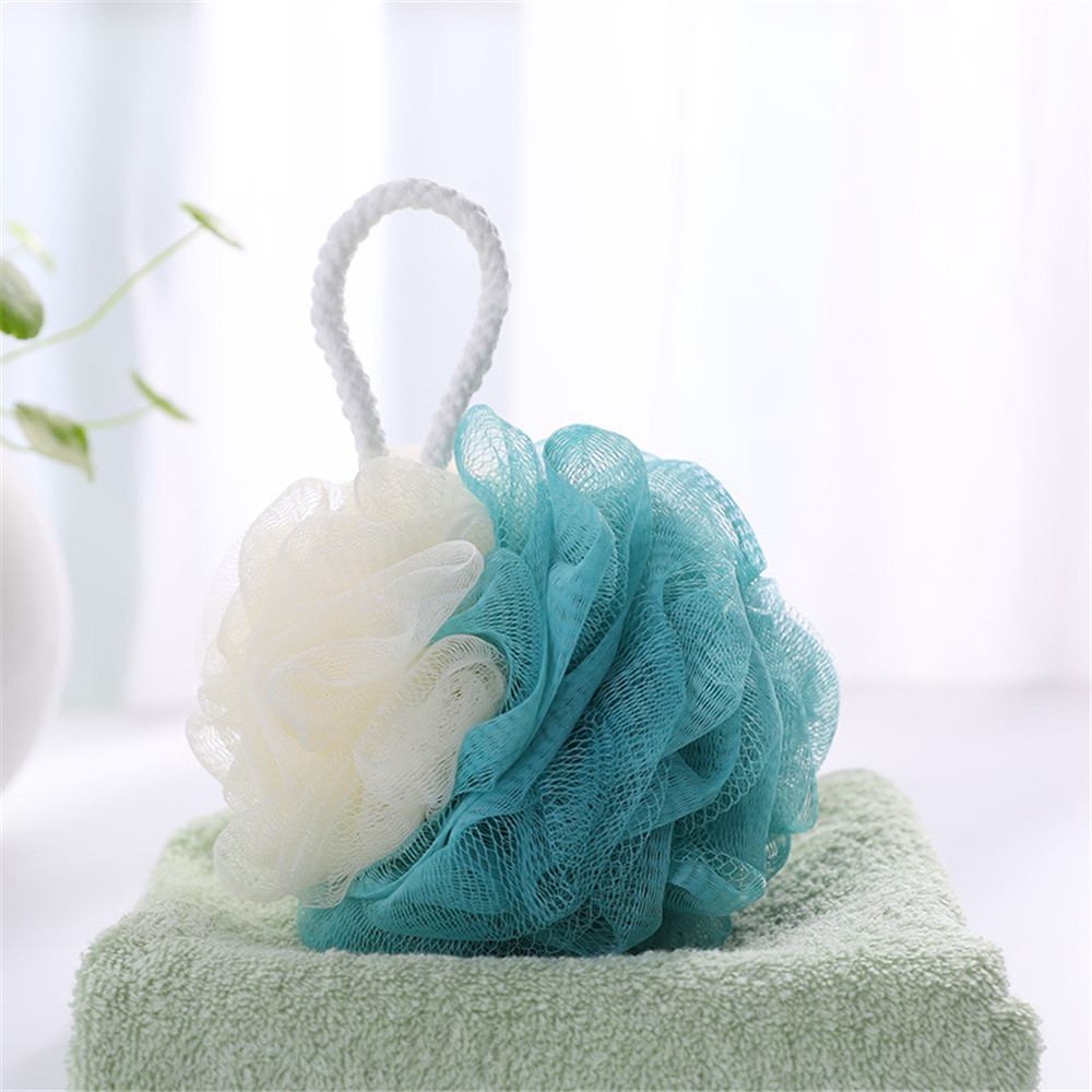 1 stk brusekugler bærbare massage rengøringsartikler badehåndklæde skrubber krop eksfolierende værktøjer bad kugle tilbehør til badeværelset: Blå a