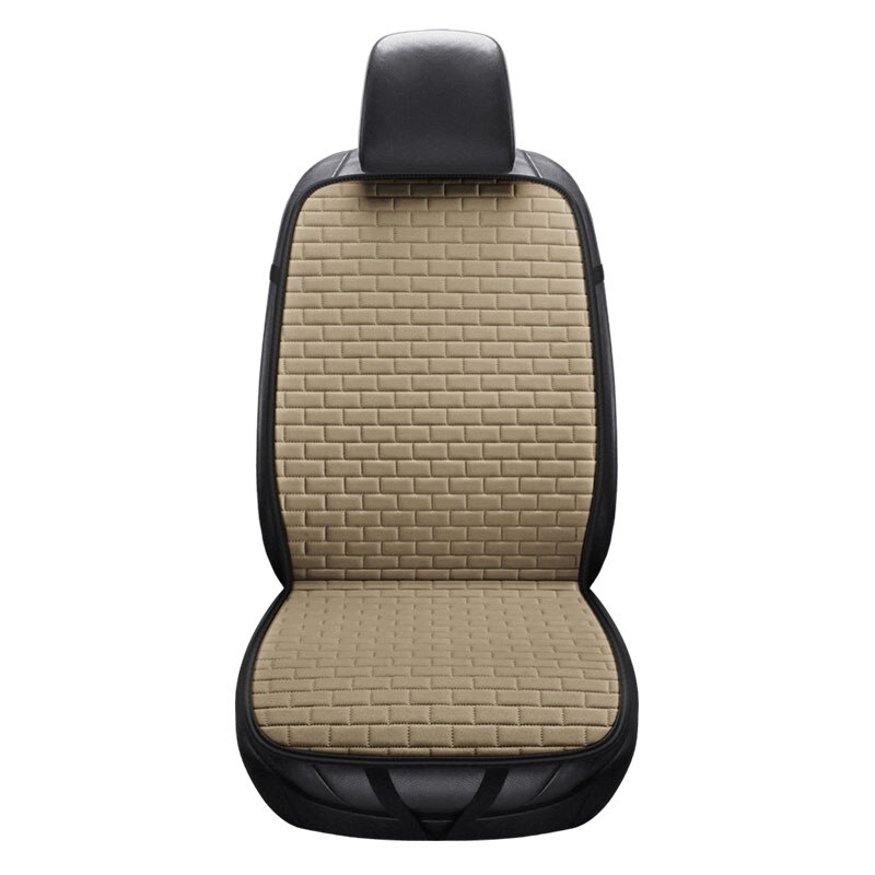 Line Car Seat Cover Protector Pad Mat for Auto Front Back Driving Seat With Backrest Summer Cushion for Truck Suv or Van: 1 Seat Beige