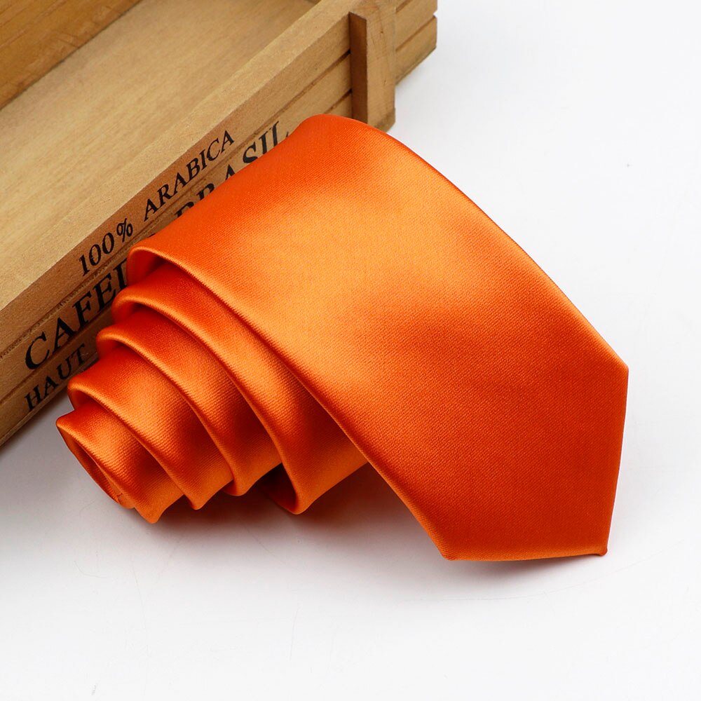 Cravate slim classique pour hommes, couleur unie, rouge, noir, bleu, pour bureau, fête de mariage: 3
