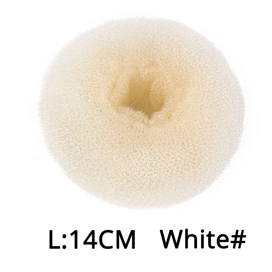 Leeons S/M/L Hair Doughnut Dish Hair Donut Bun Maker Wig Hair Donut Braids Hair Accessories Hair Bun Headband Doughnut Maker: l white
