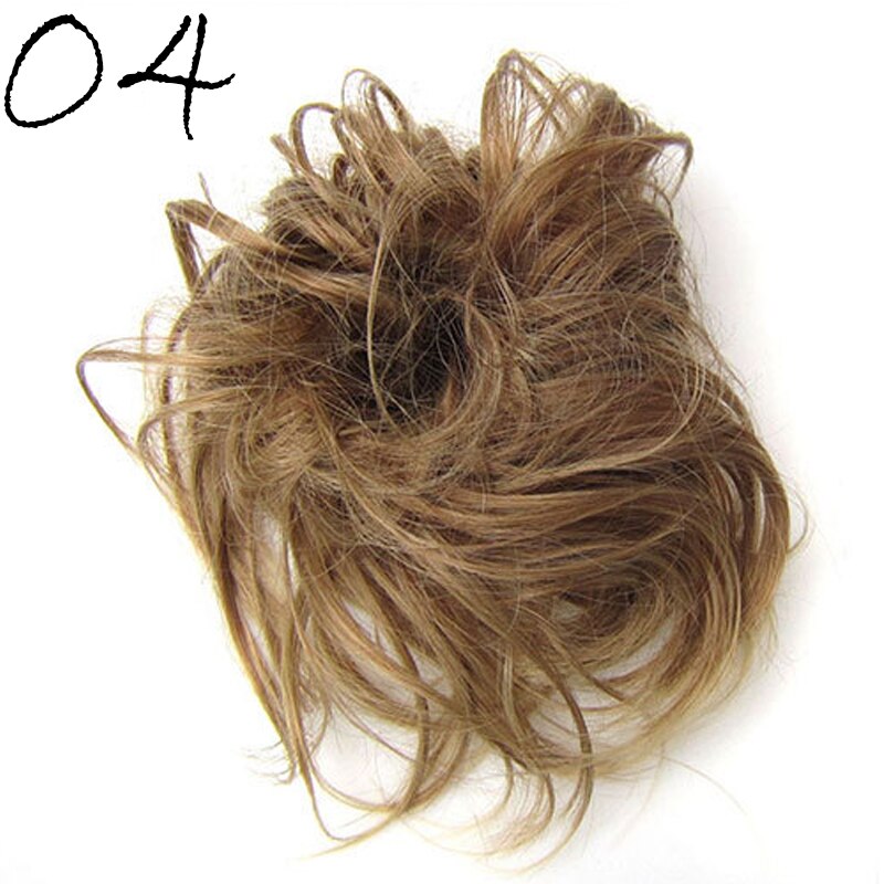 Synthetic Hair Ring Messy Wrap For Hair Extension Donut Curly Rubber Band Languid Women Hair Tail Ponytail Accessory: JFF4