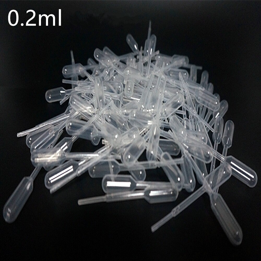 100pcs 200pcs lab 0.2ml plastic pasteur pipette transfering dropper for school experiment