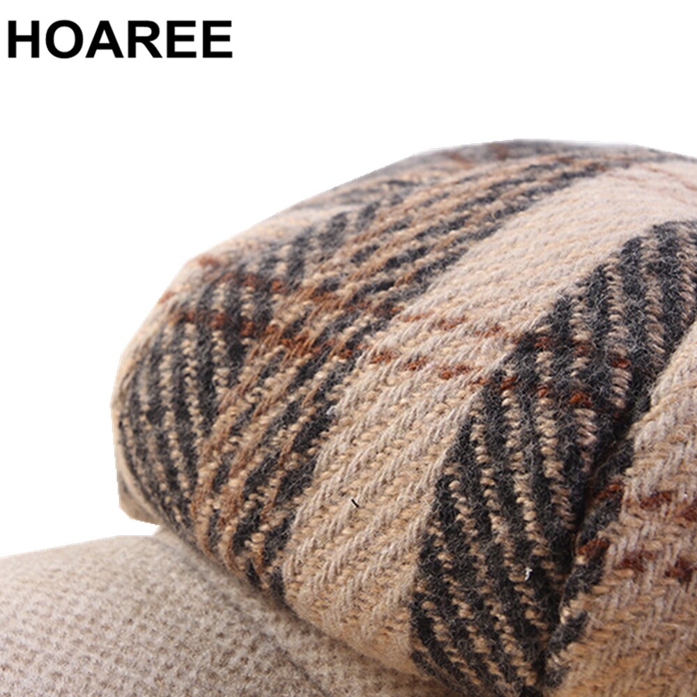 HOAREE, gorra para mujer, gorra de Tweed Gabby Baker Boy, gorra Vintage a cuadros, sombrero para mujer, beis, chicas, estilo británico, sombrero artístico, gorra plana de invierno
