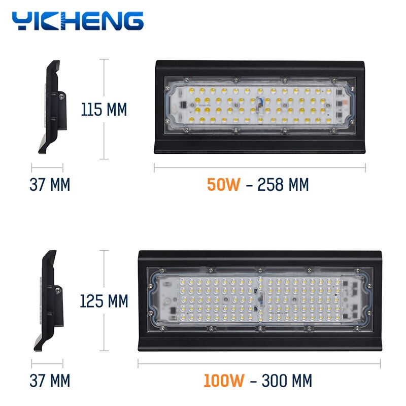Projecteur LED ultramince, conforme à la norme IP66, éclairage d'extérieur, idéal pour un chantier, 50/100W, ac 220v