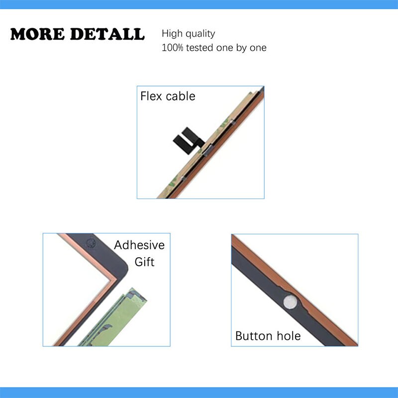 För ipad 7 7th gen 10.2 a2197 a2198 a2200 lcd yttre pekskärm digitaliserare frontglas display byte av pekpanel