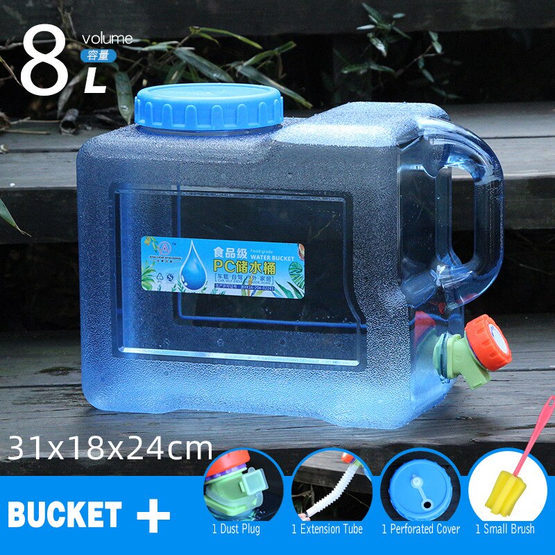 Car self-driving travel water storage bucket domestic water storage bucket with drinking pure water bucket large capacity: 8L