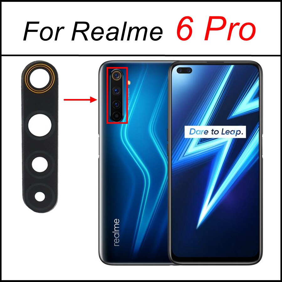 Tylna kamera szklana osłona obiektywu dla Realme 3 5 6 7 Pro globalnego 5i 5S 6i 7i Realme 8 5G główna kamera szkło wymiana + klej