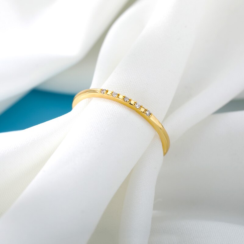 Zirkoon Eenvoudige Ringen Voor Vrouwen Goud Zilver Kleur Rvs Vrouwelijke Engagement Wedding Ring Sieraden Bague Femme Anillos Mujer