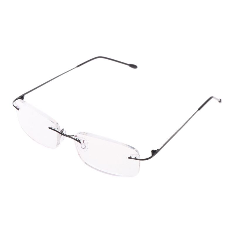 Mannen Titanium Legering Geen Velg Leesbril Frameloze Folding Brillen Presbyopie Eyewear + 1.0 + 1.5 + 2.0 + 2.5 + 3.0 + 3.5: +350 / Black