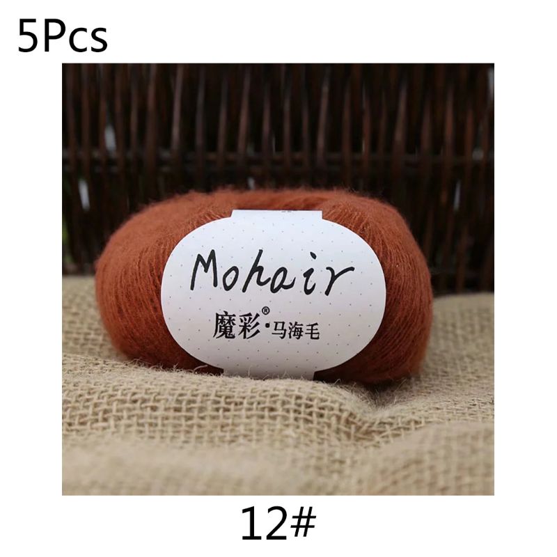 5 Rolls 125g Soft Thin Angola Mohair Yarn Fine Baby Wool Hand Knitting Crochet Y5LE: 5AC203337-12
