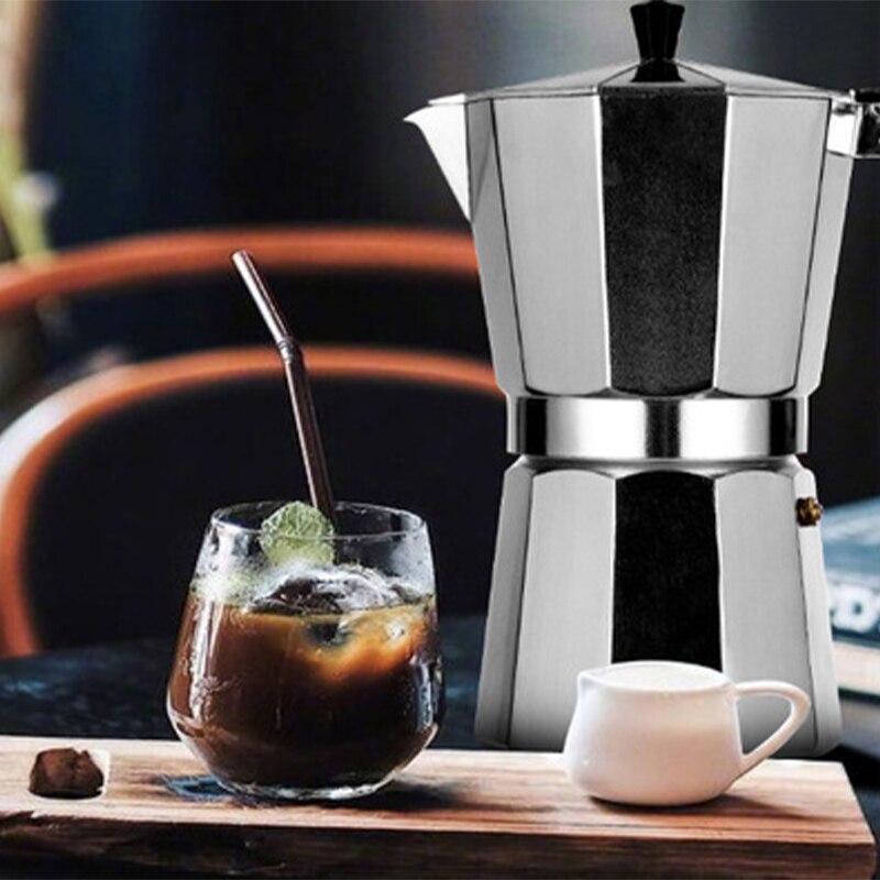 COSTWAY-cafetera de aluminio octogonal, filtro de café, taza de café europeo