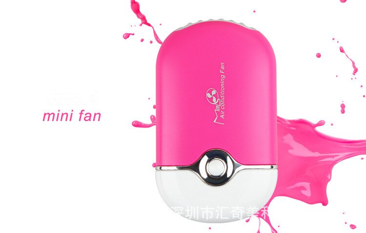 mini draagbare hand gehouden airconditioner bevochtiging bureau koeler koelventilator: Rood