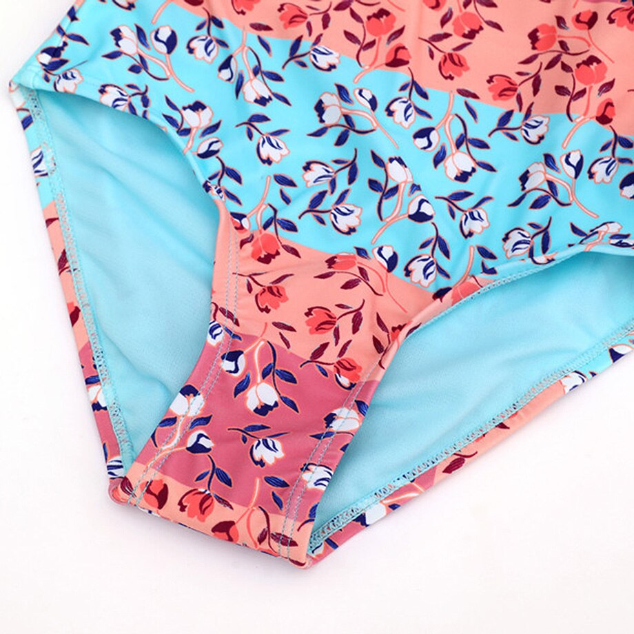 Halter Top Girl One Piece Swimsuit Print Children's Swimwear 7-14Y Teenage Girls Bathing Suit Monokini Swimming Beachwear