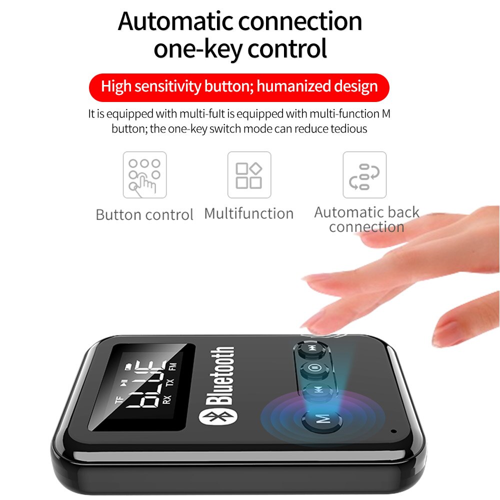 Tebe LCD Bluetooth Empfänger Absender Audio- Adapter Drahtlose Auto FM Sender Wagen Bausatz Unterstützung TF Karte Spielen für PC