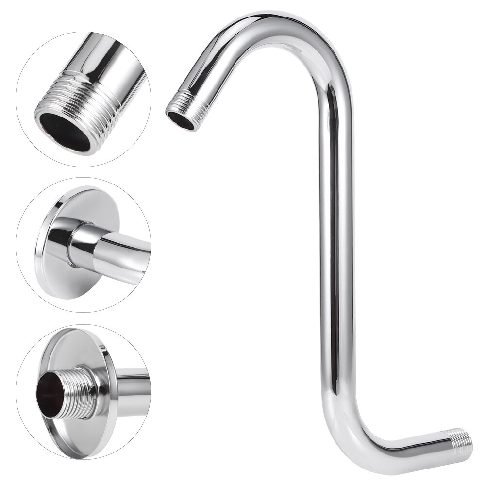 Electroplate Stainless Steel Shower Arm Bracket Bathroom Accessories 26cm High Extension Shower Head Shower Arm
