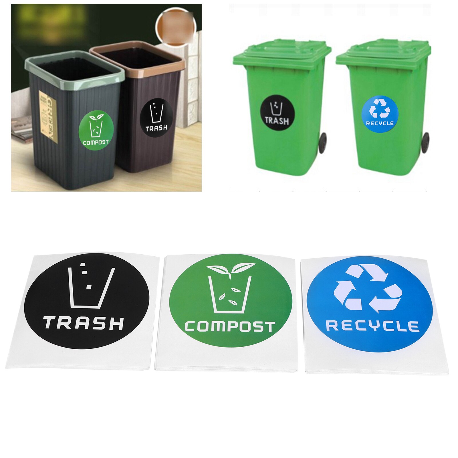 Sign Decal Recycle Sticker Compost Sticker Decal for Trash Cans