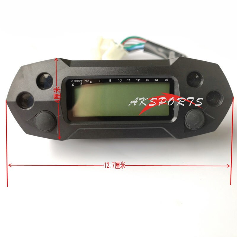compteur de vitesse LCD moto odemètre numérique électrique modifié mini compteur de vitesse réglable 15x1000 tr/min odomètre