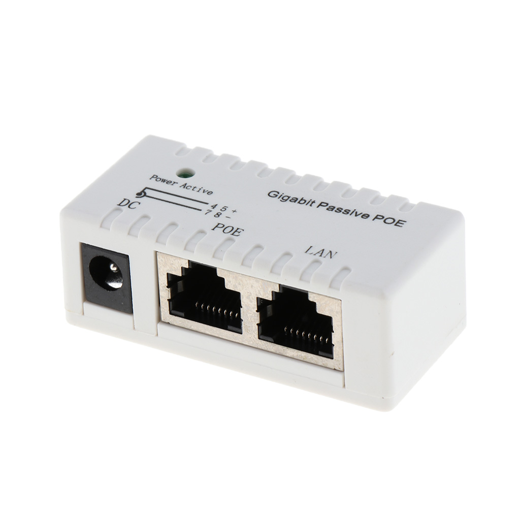 Passieve Poe Injector Power Over Ethernet, Gigabit Poe Injector Met Led Indicator En Panel Mount , 12-52 V, Max 2000mA