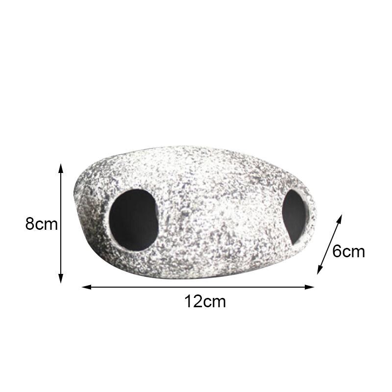 Aquarium Decoration Stone Aquarium Ceramic Rock Cave Fish Tank Hole Stone Ornament Shrimp Breeding Rock: M