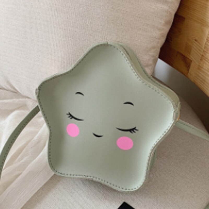 Pu leren mini crossbody tas met sterren voor meisjes, mooie kinderportemonnee, kleine schoudertas met rits en sterren messenger bag