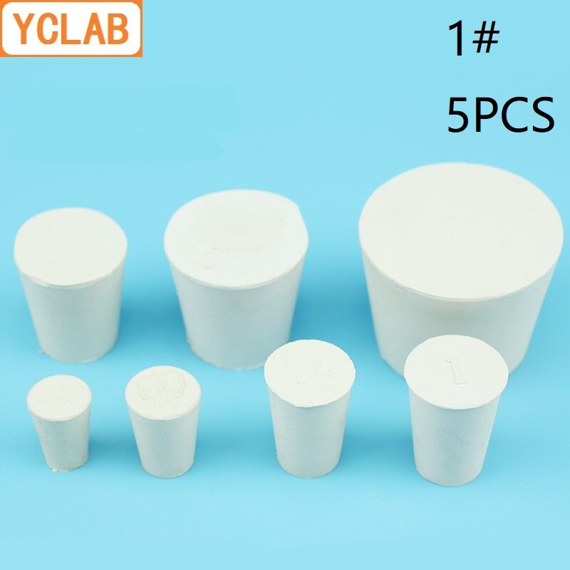 Yclab 5 kpl 1#  kumitulppa valkoinen lasi-pulloon yläläpimitta 19mm *  alempi halkaisija 14mm laboratorio kemia laitteet