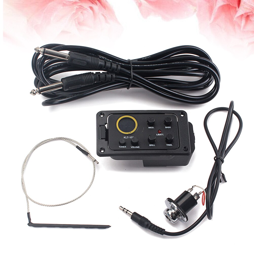 Akoestische Folk Gitaar 4 Band Preamp Eq Equalizer Voorversterker Piezo Pickup Gitaar Voorversterker Met Volume Bass Middle Treble Brill