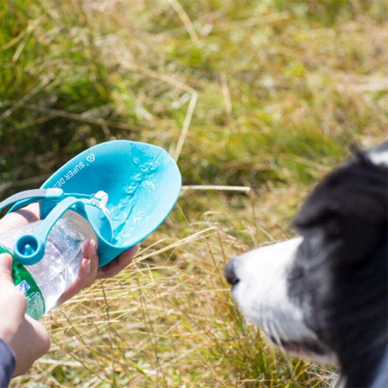 580ml bærbare kæledyrshunde vandflasker blød silikone blad rejse hundeskål til hvalp kat drikker udendørs kæledyr vand dispenser