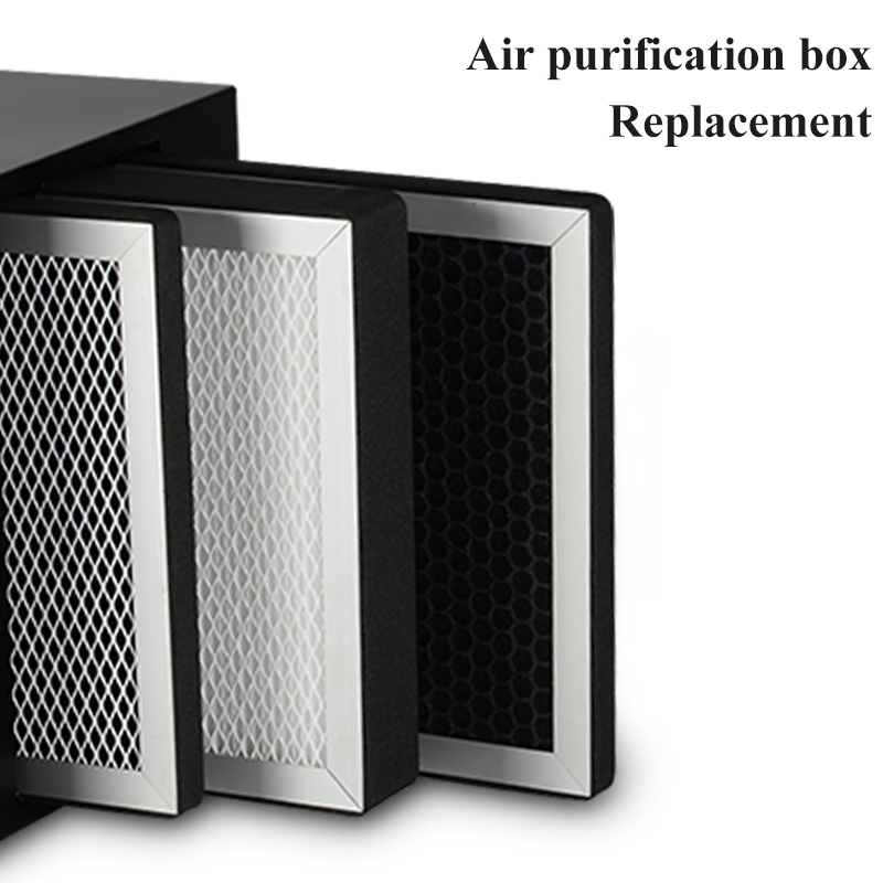 Filter vervanging voor luchtzuivering doos met actived carbon, metalen luchtreiniger, hoge efficiënte hepa filter te verwijderen PM2.5