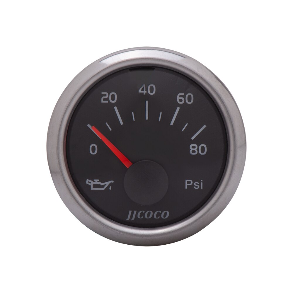 JJCOCO – jauge de pression d'huile de voiture 2 "52mm, , bar psi, température de l'eau, ℃ ℉, pression d'huile, jauge de carburant, voltmètre 12v 24v, tachymètre: Oil Press Gauge PSI