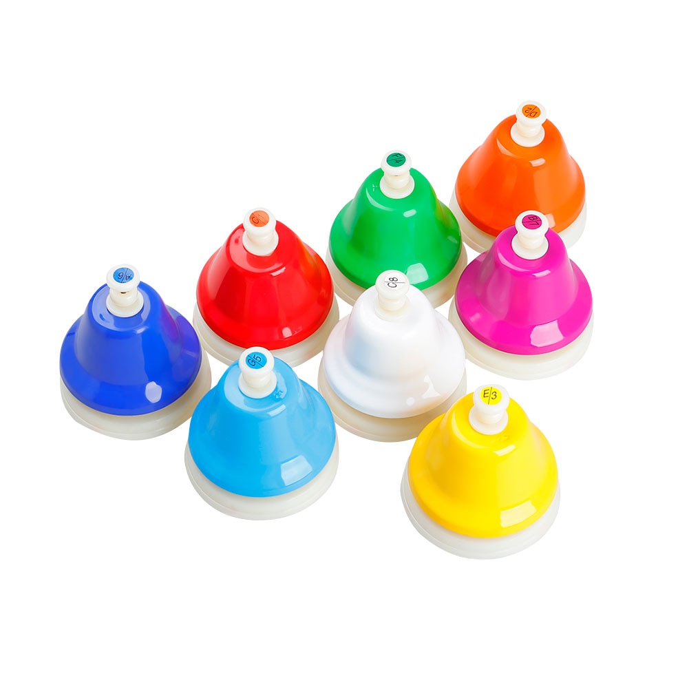 Clochette colorée 8 Notes, Instrument de musique léger, éléments de musique portables, jouets éducatifs pour enfants