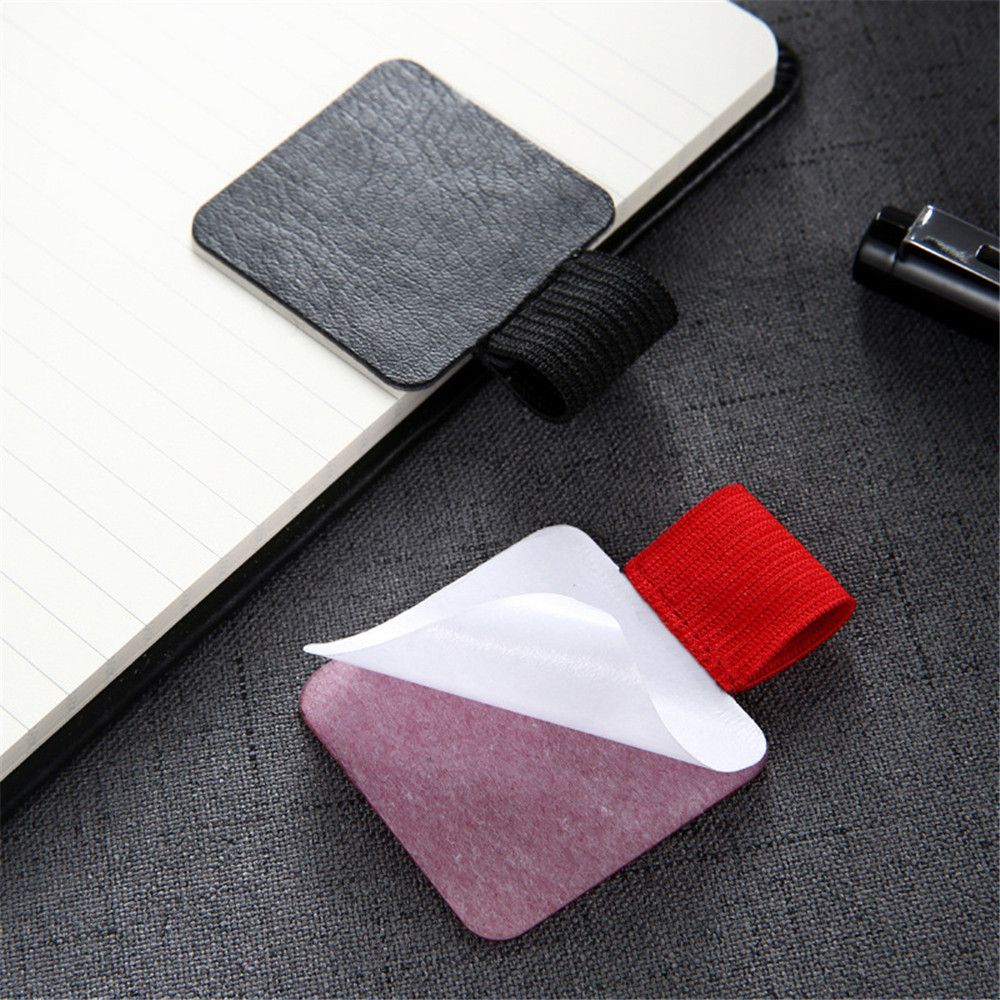 Porte-crayon en cuir PU auto-adhésif, 2 pièces, boucle élastique, pince à crayon, organisateur de papeterie pour carnet de notes, Journal planificateurs