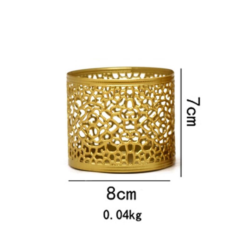 nordisch Gold Hohl Eisen Leuchter Eisen Duft Kerze Tasse Kreative Handwerk Aromatherapie Hause Dekoration: Licht Gelb