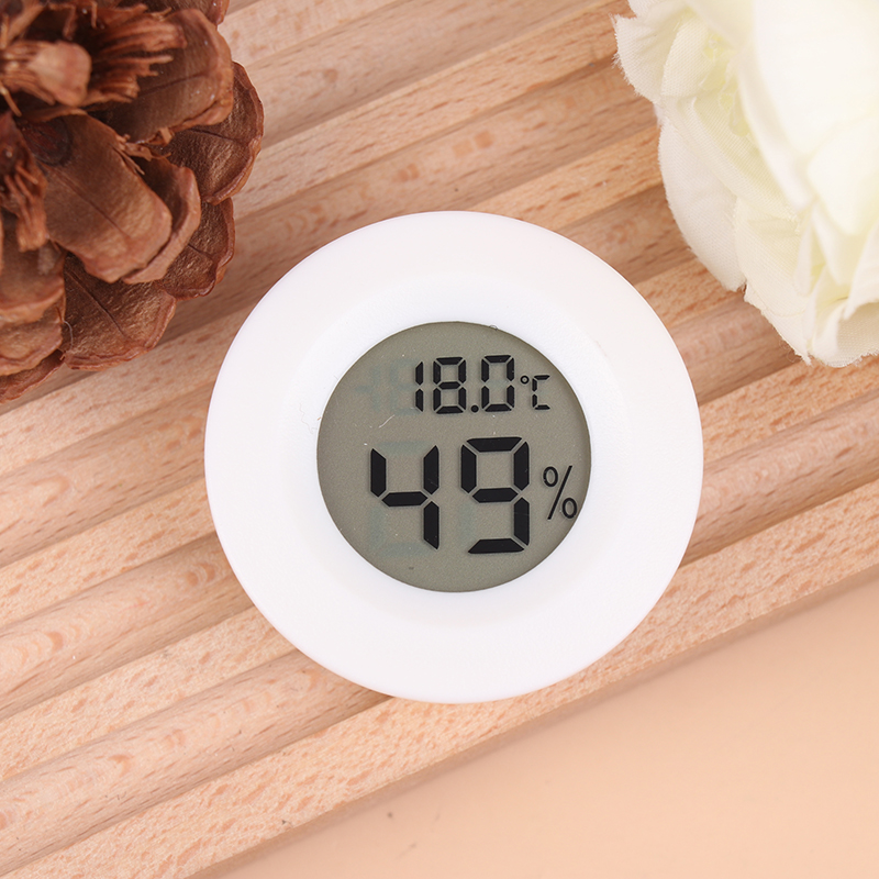 Mini lcd digitalt termometer og hygrometer  -50 °c til  +70 °c temperatur- og fugtighedsmåler til test af køleskab/fryser: Rød