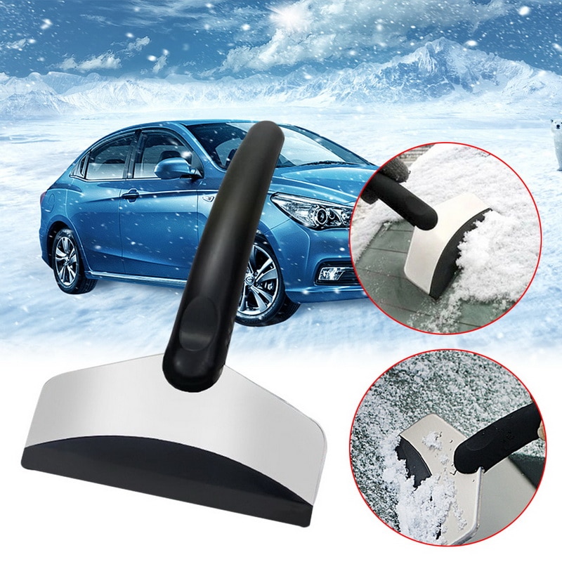 Sneeuwschuiver van roestvrij staal voor auto's, sneeuw- en ijskrabber, voorruitreiniger, gereedschap voor het verwijderen van ijs, gereedschap voor het reinigen van ramen, auto-accessoires