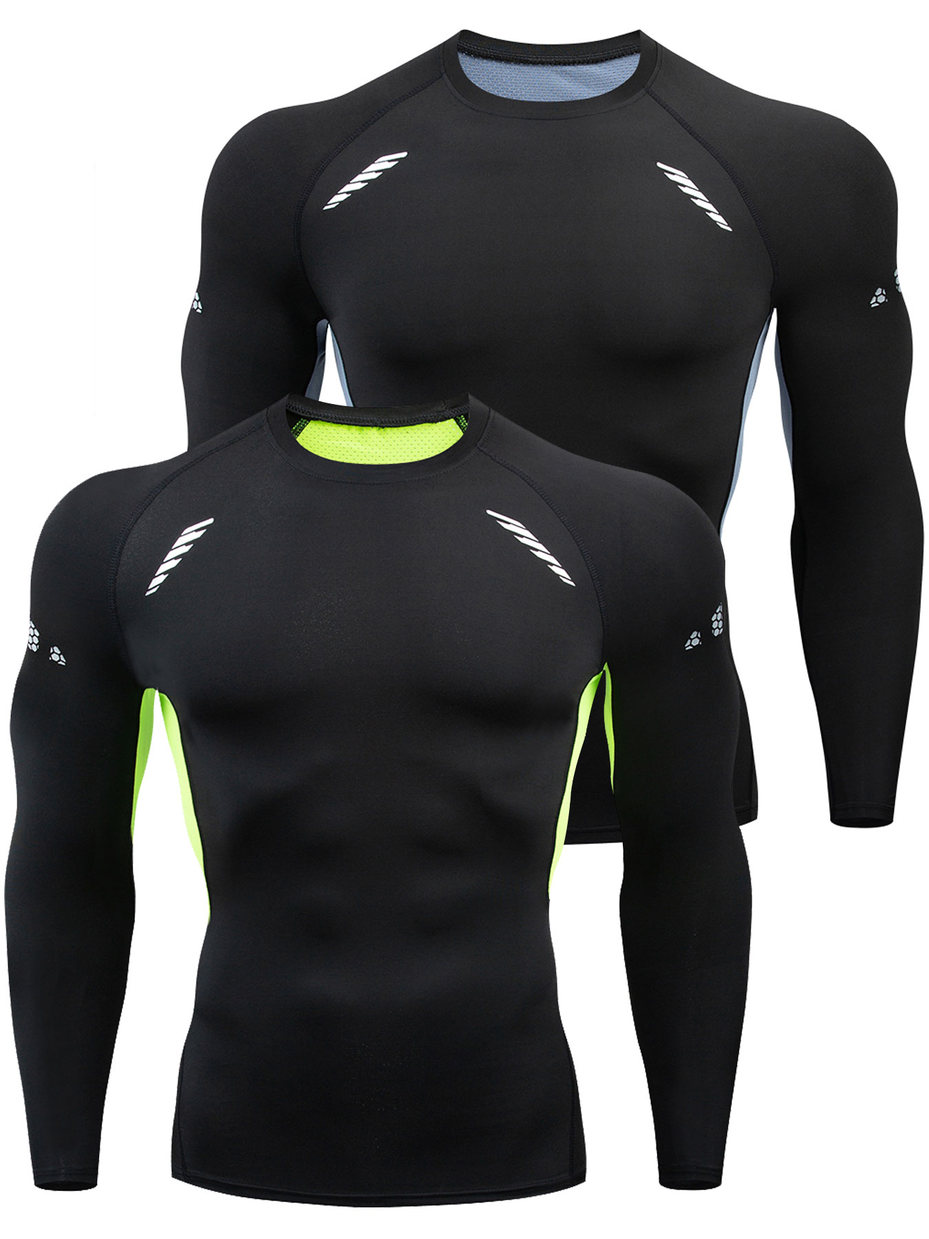 Solid Compression Shirts Men Long Sleeve Athletic Moisture Wicking Baselayer Undershirt Gear Tshirt For Sports Workout