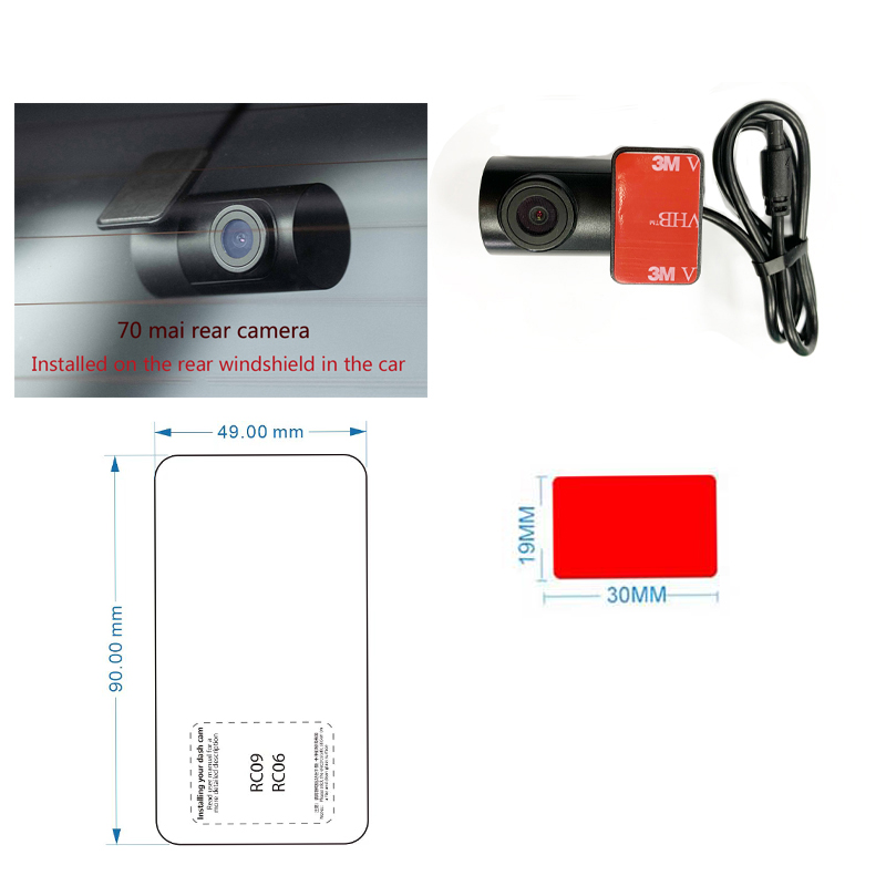 For 70mai Dash Cam A810 A800S 4K Accessory Set Static Sticker 3M Film and Static Stickers Suitable for 70mai A810 Accessory